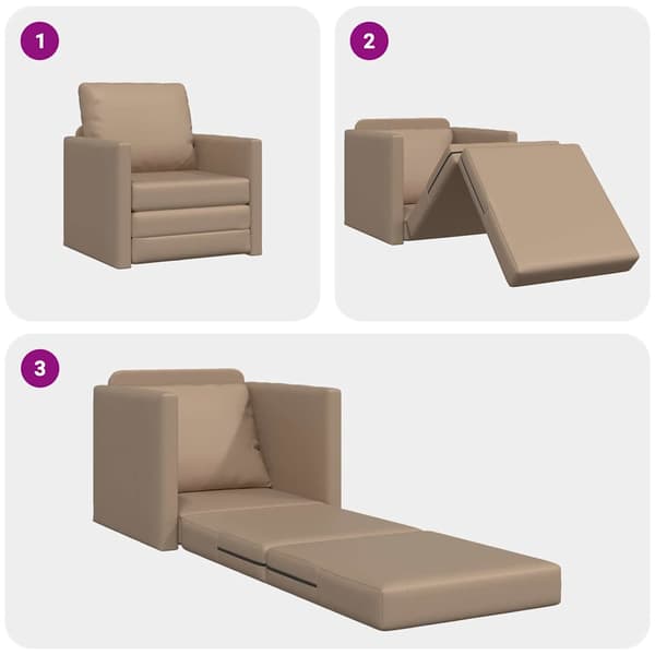 vidaXL Soffsäng 60cm Cappuccino Konstläder