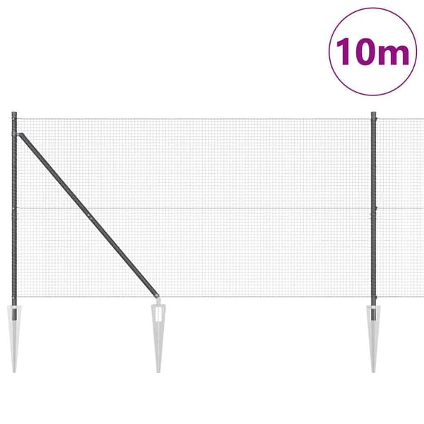 vidaXL Gjerde med innlegg. Grå 1.2 x 10 m Stål