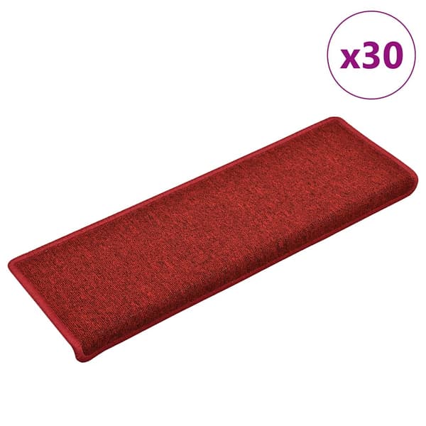 vidaXL Trappematter 30 stk 65x21x4 cm rød rektangulær kant