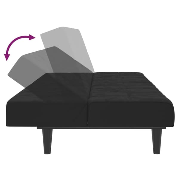 vidaXL Bäddsoffa 2-sits svart sammet