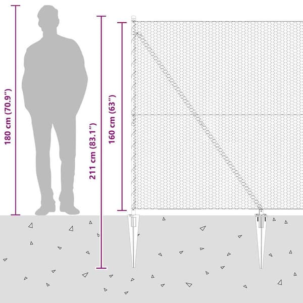 vidaXL Stängselstolpe Grå