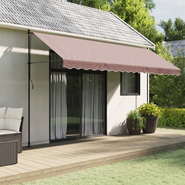 vidaXL Erstatningsstoff for markisekappe brun stripe 450 cm