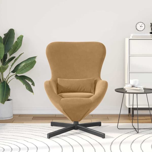 vidaXL Äggfåtölj Brun 63 x 73 x 90 cm Sammet