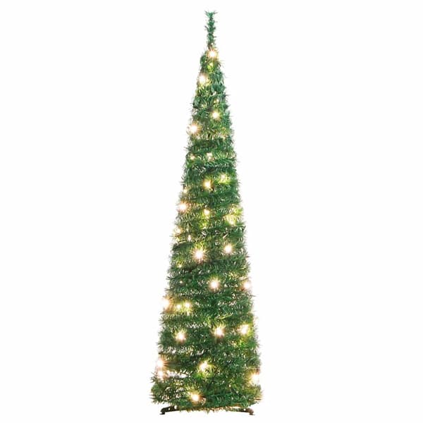 vidaXL Plastgran pop-up 50 LED grön 120 cm