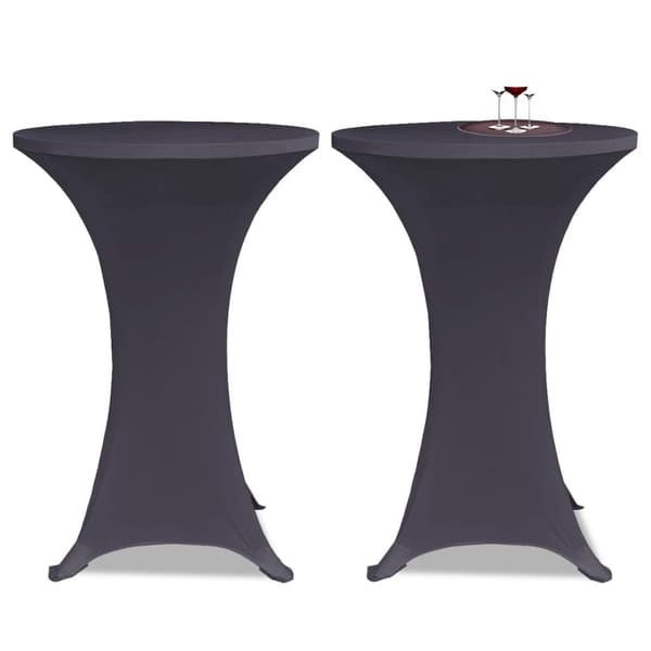 vidaXL Elastiskt bordsöverdrag 2 st 60 cm antracit