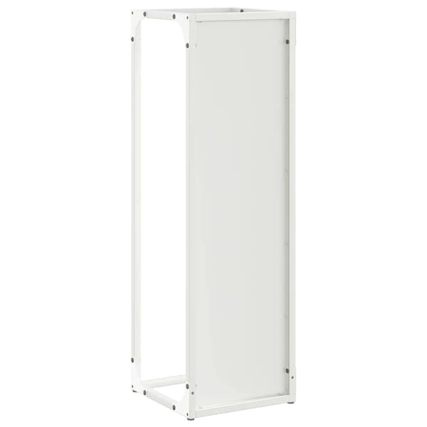 vidaXL Vedstativ hvit 25x25x80 cm kaldvalset stål
