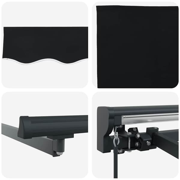 vidaXL Markisram Svart 400 × 300 cm Polyester med PU-beläggning