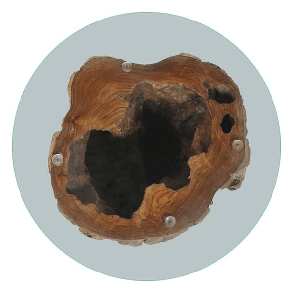 vidaXL Soffbord teak glas 50x40 cm