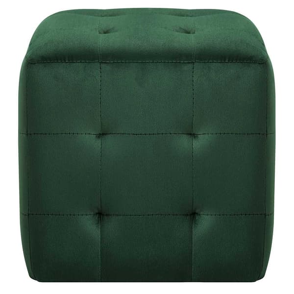 vidaXL Sittpuff 2 st grön 30x30x30 cm sammetstyg