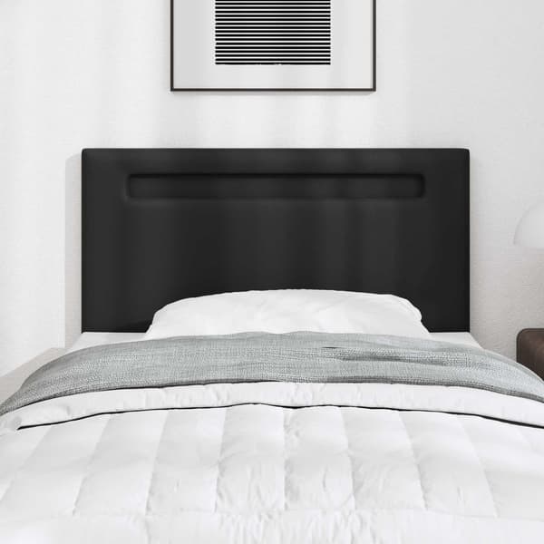 vidaXL LED huvuddyna Svart 100 cm Konstläder