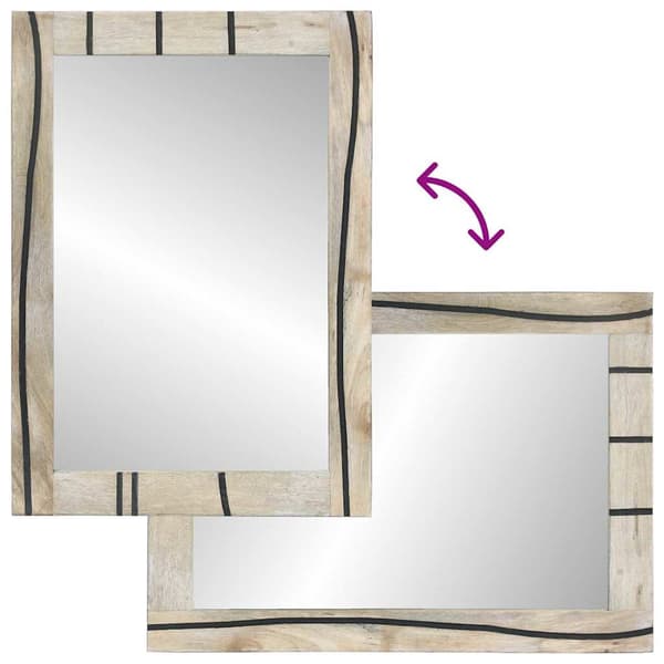 vidaXL Baderomsspeil Brun 70 x 50 x 2,5 cm Glass og solid mango tre