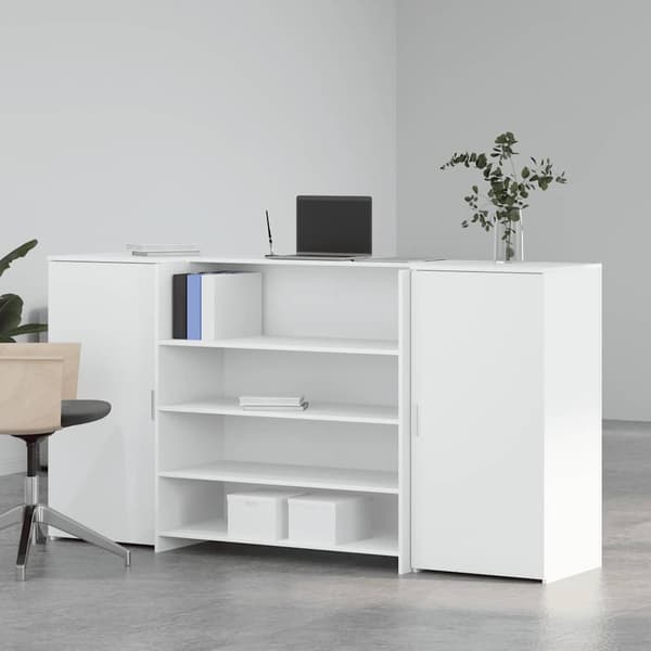 vidaXL Receptionsdisk vit 200x50x103,5 cm konstruerat trä