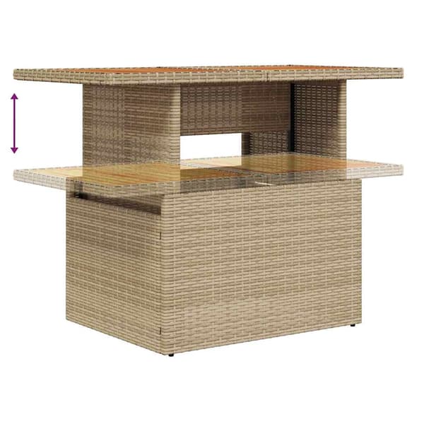 vidaXL Trädgårdsmöbelset med kudde 6 pcs Beige och Grå