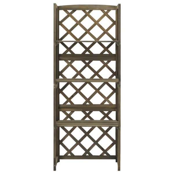 vidaXL Espalier med hyller 55x30x140 cm heltre gran grå