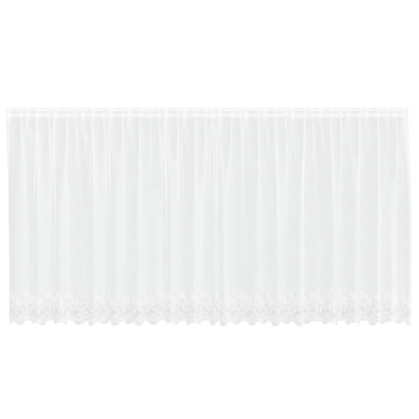 vidaXL Spetsgardin med gardiner Blommor Vit 180 x 500 cm Polyester