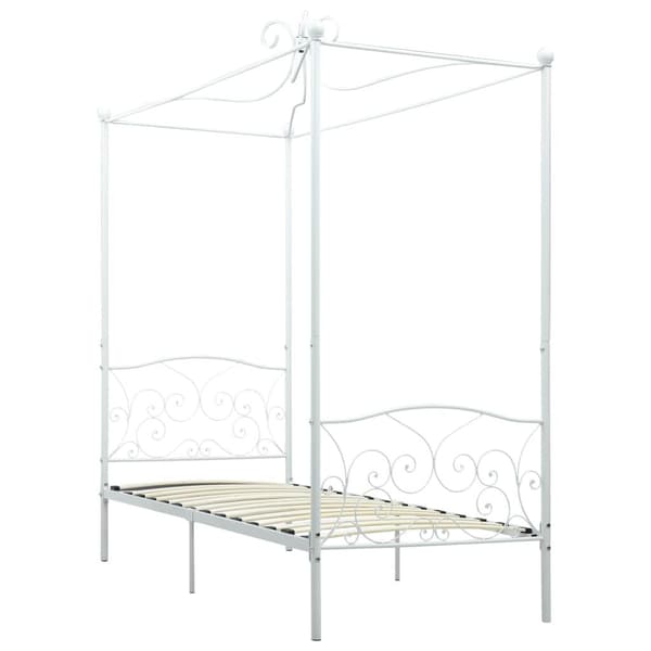 vidaXL Himmelsäng vit metall 100x200 cm