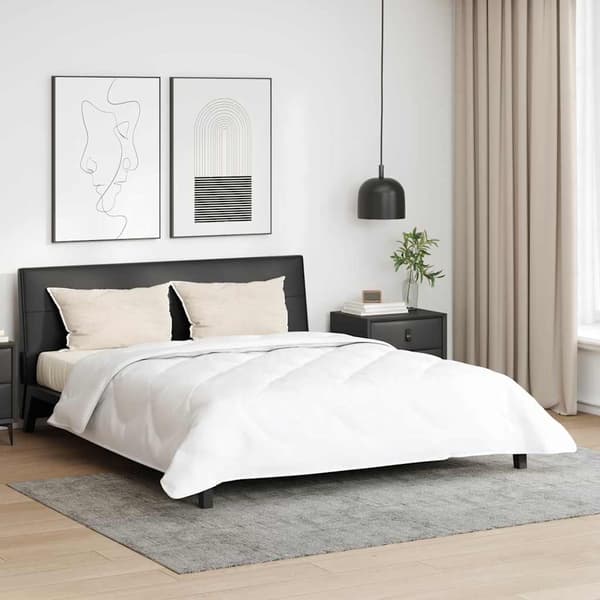 vidaXL Duntäcke med kudde 3 pcs Vit Mikrofiber