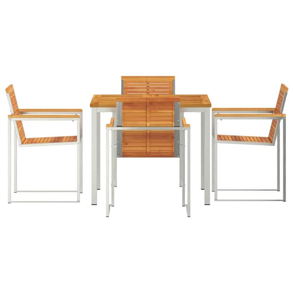 vidaXL Hage Spisegruppe 5 pcs Brun Solid akasietre