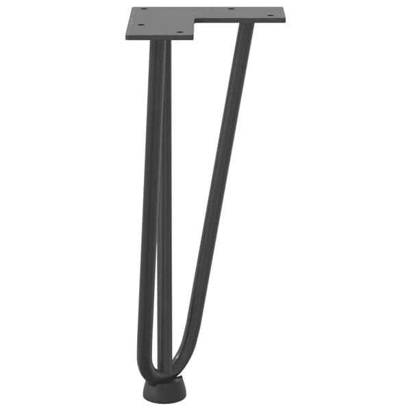 vidaXL Hårnålsformade bordsben 4 st antracit 30 cm massivt stål
