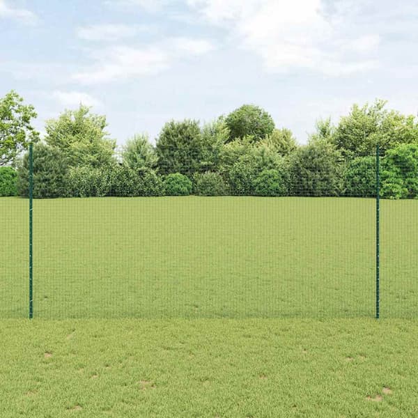 vidaXL Gjerde med innlegg. grønn 1.6 x 25 m Stål