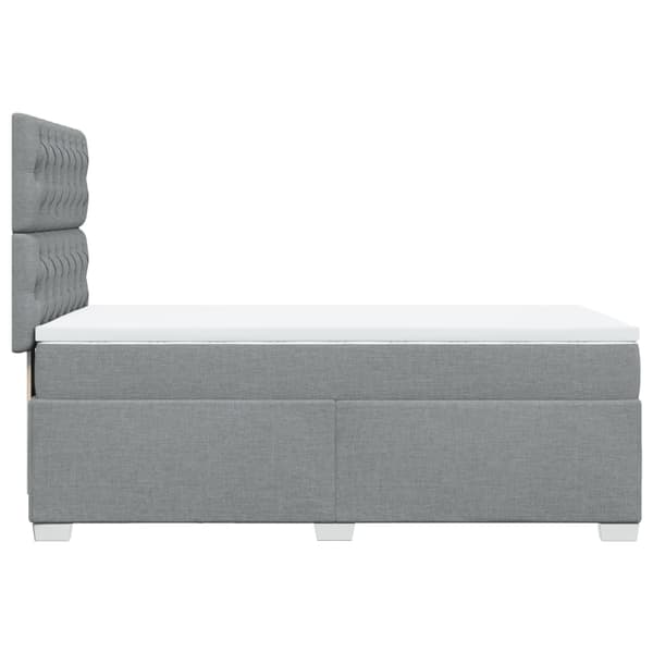 vidaXL Ramsäng med madrass ljusgrå 90x190 cm tyg