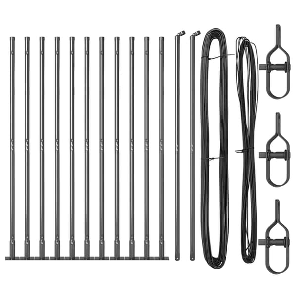 vidaXL Stängselstolpe 13 pcs Grå Stål