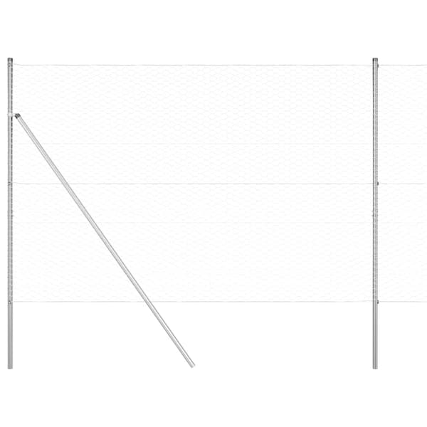 vidaXL Gjerdepåle sølv 10 x 1,5 m (36 mm mesh) Stål