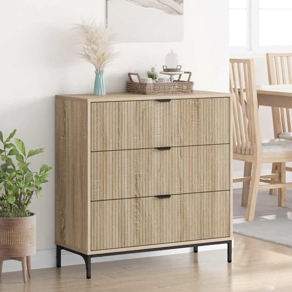 vidaXL Serviesskap Sonoma eik 79,5 x 33 x 82 cm Konstruert tre