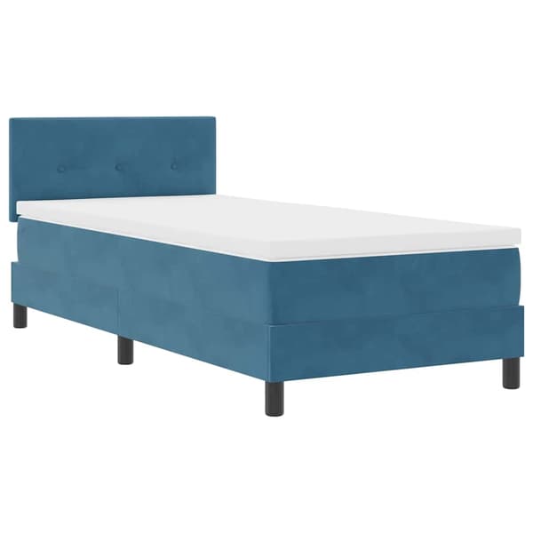 vidaXL Bäddfjäder med madrass Mörkblå 100 x 200 cm Sammet