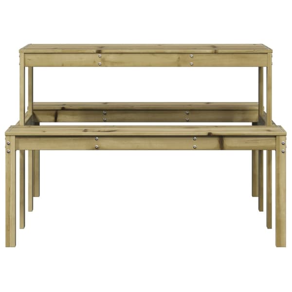 vidaXL Picknickbord 110x134x75 cm impregnerad furu