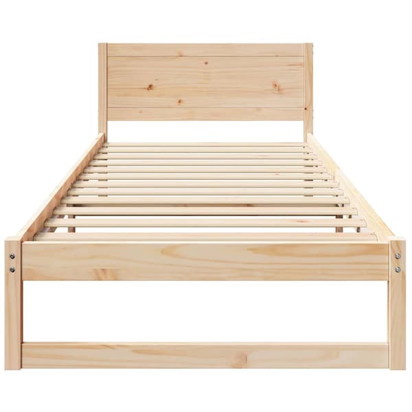 vidaXL Sängram Vit 80 x 210 cm Massiv furu