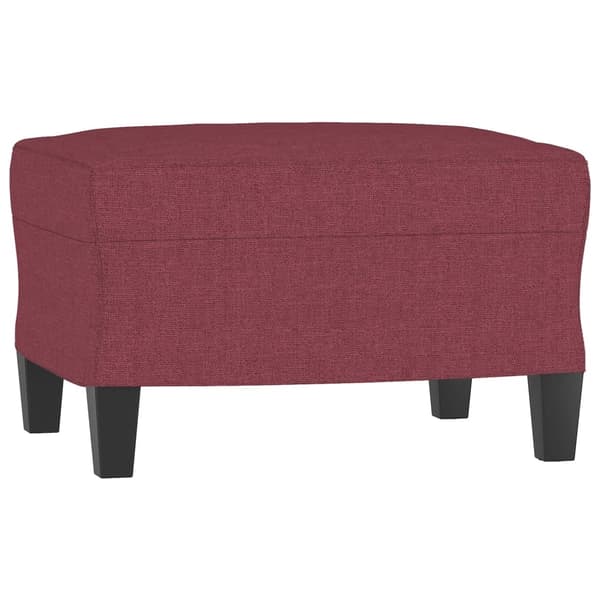 vidaXL Soffgrupp 3 delar vinröd tyg
