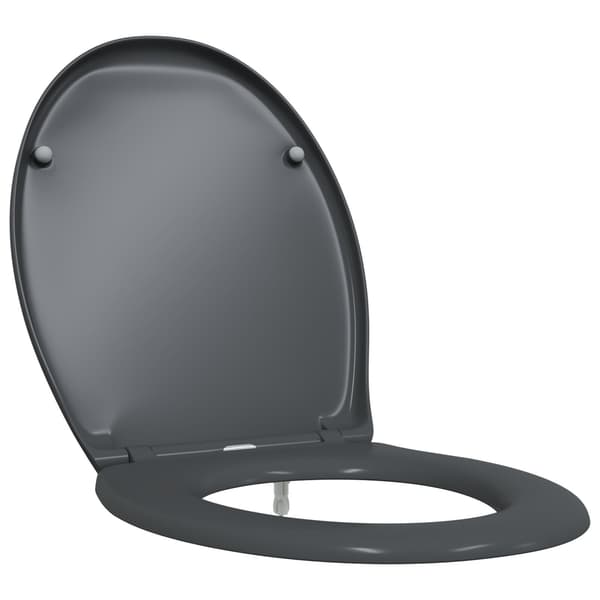 vidaXL Antracit Duroplast Standard Toalettsits Oval Samtida