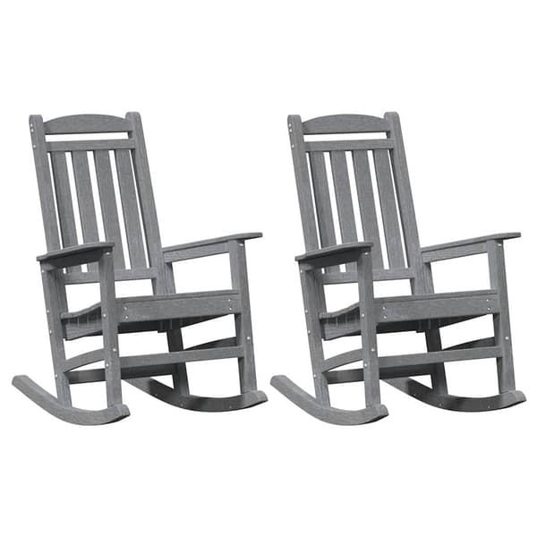 vidaXL Gungstol 2 pcs Ljusgrå 92 x 70 x 108 cm polyeten