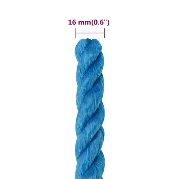 vidaXL Rep blå 16 mm 25 m polypropylen