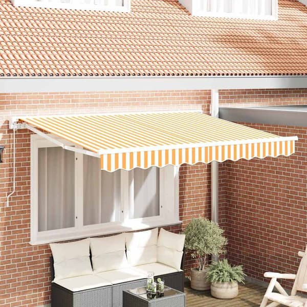 vidaXL Reserveduk til markise Gul og hvit 3 x 2 m Polyester