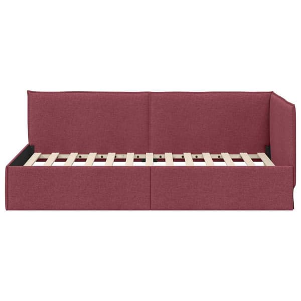 vidaXL Hörnssängram Vinröd 100 x 200 cm tyg