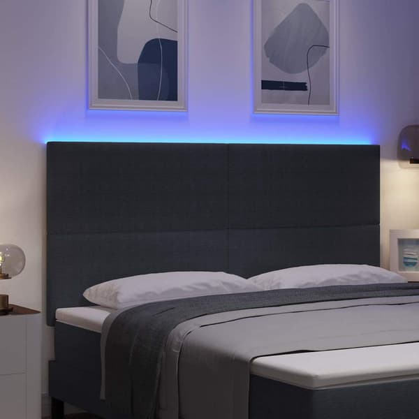 vidaXL LED Sänggavel Mörkgrå 90 cm Manchester