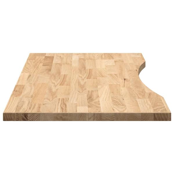 vidaXL Bordplate rektangulær 100x60x2,5 cm ubehandlet heltre eik