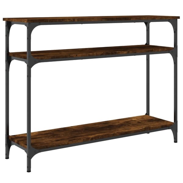 vidaXL Konsollbord røkt eik 100x29x75 cm konstruert tre