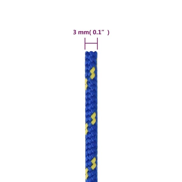 vidaXL Båttau blå 3 mm 250 m polypropylen