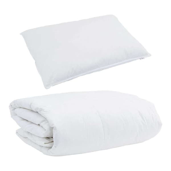 vidaXL Täcksats med kudde 2 pcs Vit 140 x 220 cm Dun