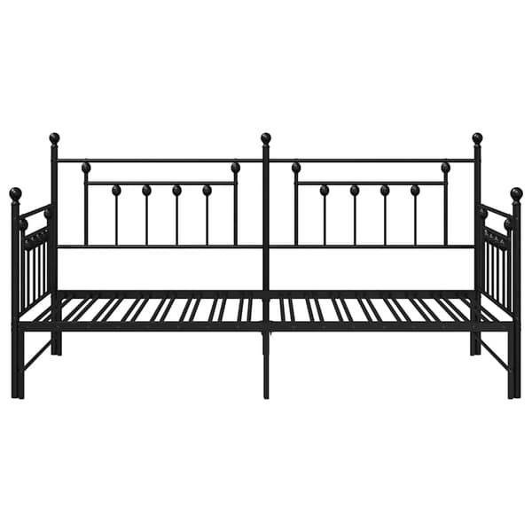vidaXL Dagbäddram Svart 90 x 200 cm Stål