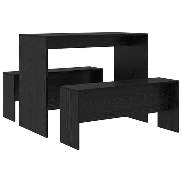 vidaXL Spisestuesett 2 pcs Svart eik Konstruert tre
