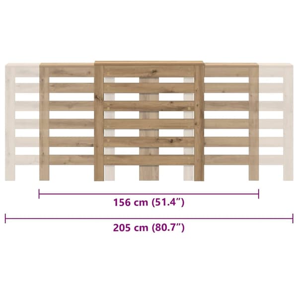 vidaXL Elementskydd ek 205x21,5x83,5 cm konstruerat trä
