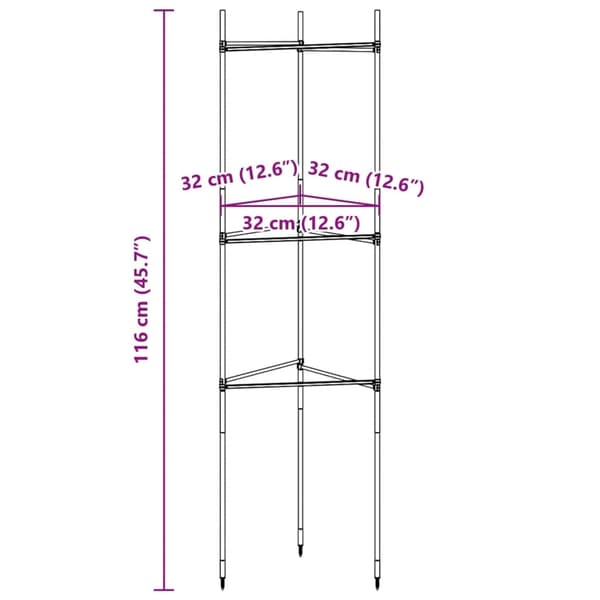 vidaXL Tomatbur 2 stk 116 cm stål og PP