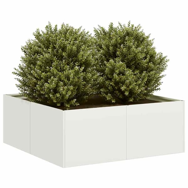 vidaXL Planteringskärl vit 80x80x30 cm stål