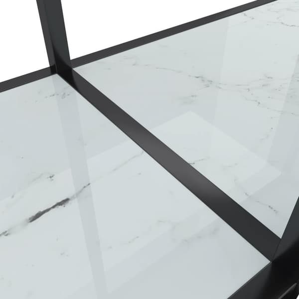 vidaXL Konsolbord vit 200x35x75,5 cm härdat glas