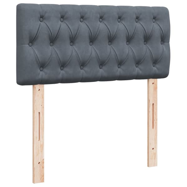vidaXL Ramsäng med madrass mörkgrå 100x200 cm sammet