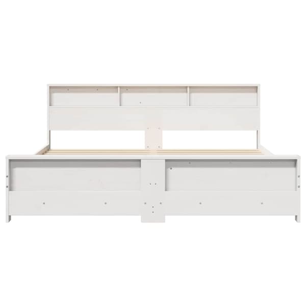 vidaXL Sengestamme med hodegjerde Hvit 180 x 200 cm Konstruert tre